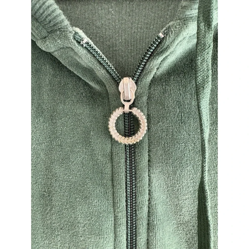 Mountain Lake Womens Jacket Adult Size 2X Green Velour Zipper Long Sleeve Pocket